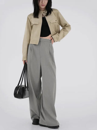 Zinnia Modern Striped Wide Slacks