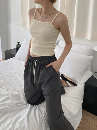 Tennis Crop Ribbed Sleeveless