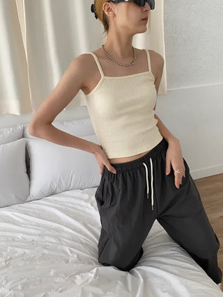 Tennis Crop Ribbed Sleeveless