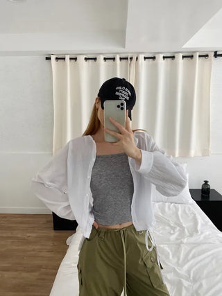 Tennis Crop Ribbed Sleeveless