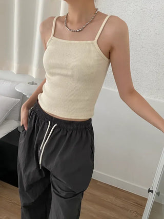 Tennis Crop Ribbed Sleeveless