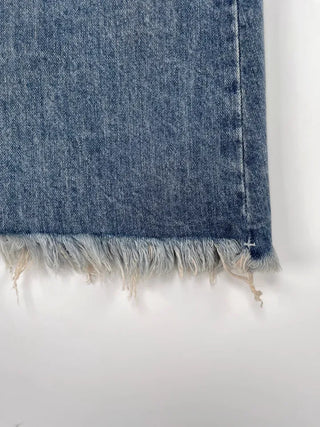Awning denim maxi long skirt