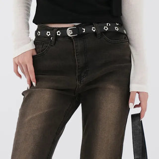 Oan bootcut washed denim pants