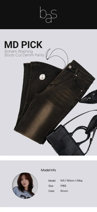 Oan bootcut washed denim pants