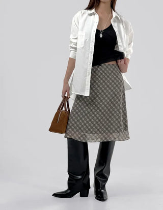 Marche chiffon midi skirt