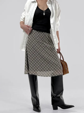 Marche chiffon midi skirt