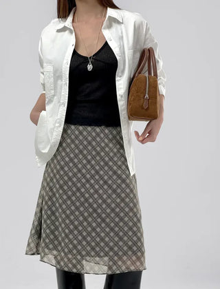 Marche chiffon midi skirt