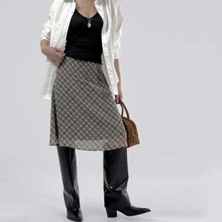 Marche chiffon midi skirt