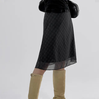 Marche chiffon midi skirt