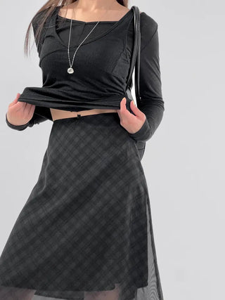 Marche chiffon midi skirt