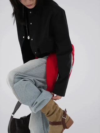 Leme Cotton Cropped Button Jacket