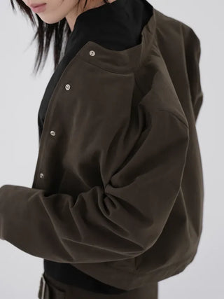 Leme Cotton Cropped Button Jacket