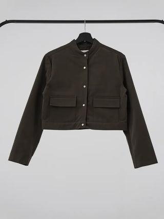 Leme Cotton Cropped Button Jacket