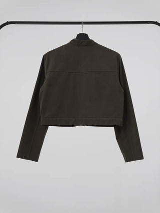 Leme Cotton Cropped Button Jacket