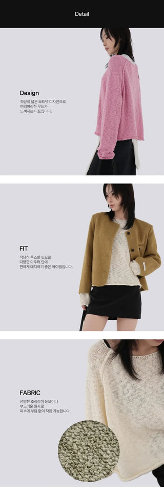 Tiver boatneck knit t-shirt