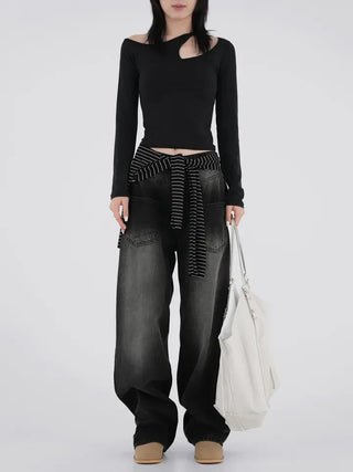 Evan Diagonal Front Pocket Washed Pants