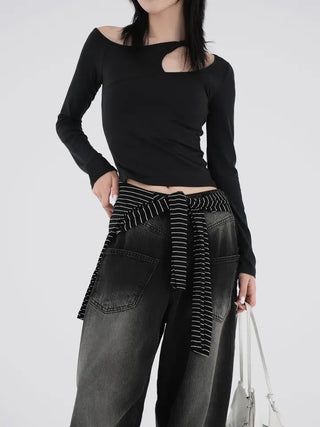 Evan Diagonal Front Pocket Washed Pants