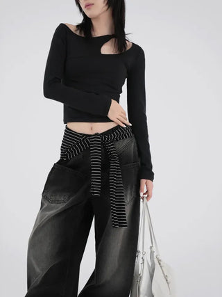 Evan Diagonal Front Pocket Washed Pants