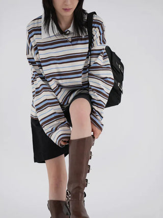 Dini Striped Collar T-shirt
