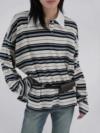 Dini Striped Collar T-shirt