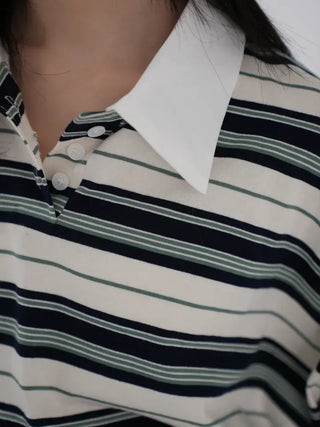 Dini Striped Collar T-shirt
