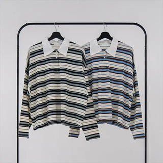 Dini Striped Collar T-shirt