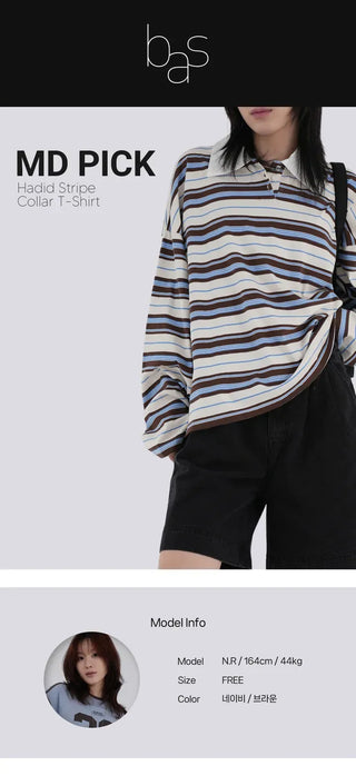 Dini Striped Collar T-shirt