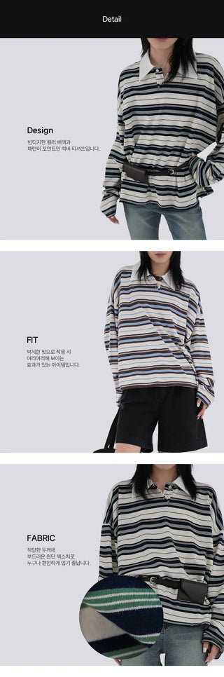Dini Striped Collar T-shirt
