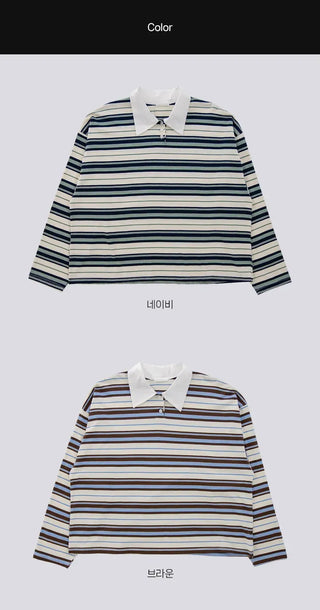 Dini Striped Collar T-shirt