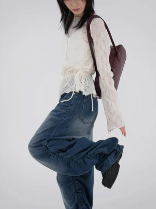 Goen Shirred Wide Denim