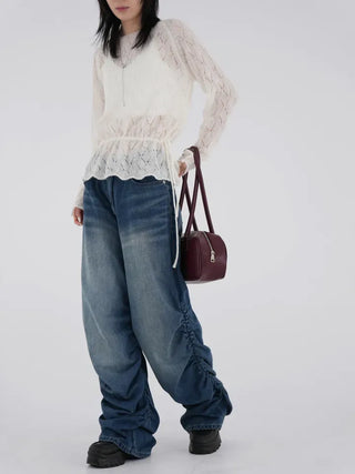 Goen Shirred Wide Denim