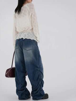 Goen Shirred Wide Denim