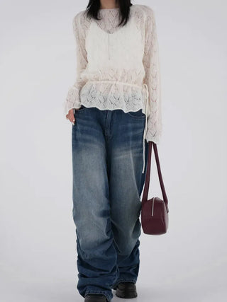 Goen Shirred Wide Denim