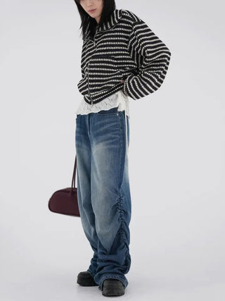 Goen Shirred Wide Denim