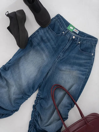 Goen Shirred Wide Denim