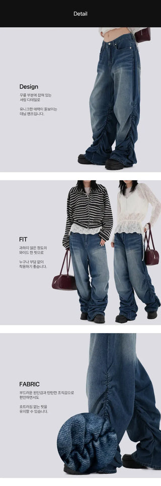 Goen Shirred Wide Denim
