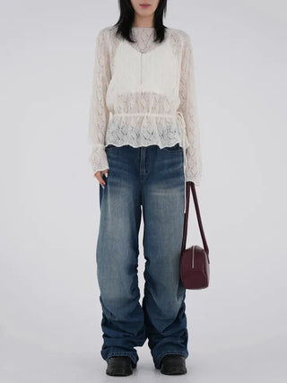 Goen Shirred Wide Denim