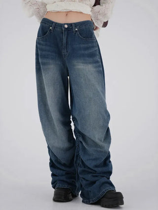 Goen Shirred Wide Denim