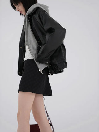 SQU Simple Leather Jacket