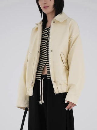 SQU Simple Leather Jacket