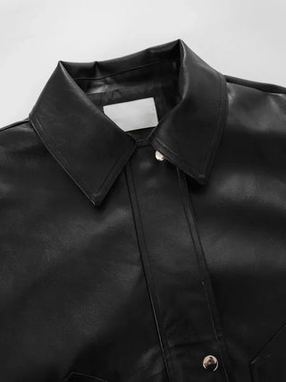 SQU Simple Leather Jacket