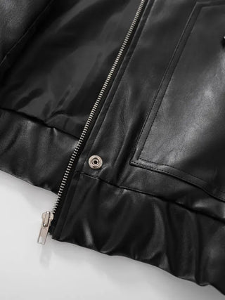 SQU Simple Leather Jacket