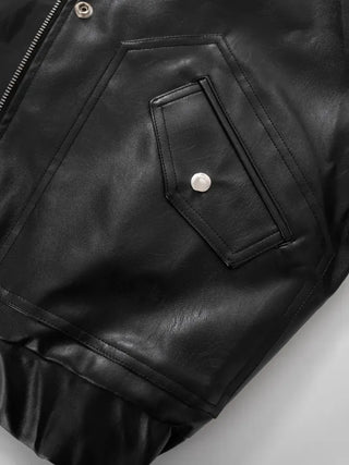 SQU Simple Leather Jacket