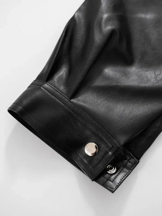 SQU Simple Leather Jacket