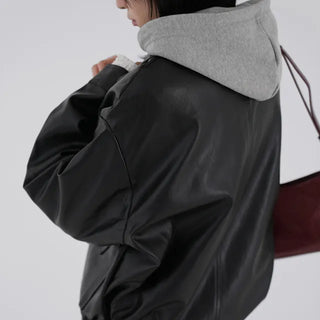 SQU Simple Leather Jacket