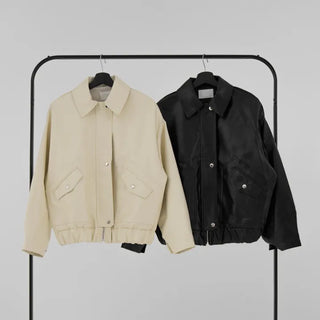 SQU Simple Leather Jacket