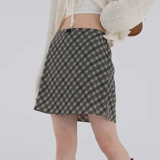 Guy Check Chiffon Skirt