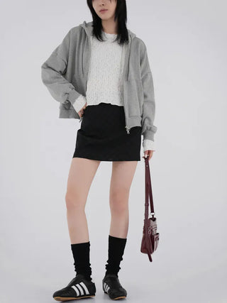 Guy Check Chiffon Skirt