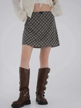 Guy Check Chiffon Skirt