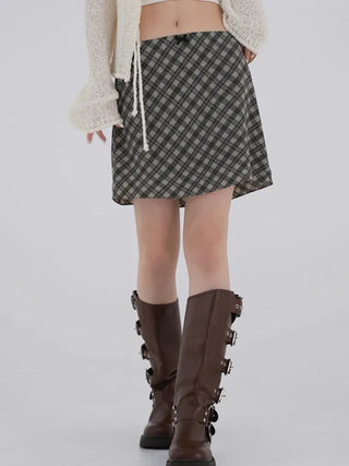Guy Check Chiffon Skirt